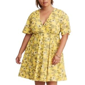 Torrid Yellow Floral Midi Dress